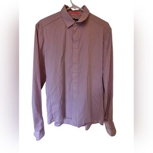 Rapha Poplin Shirt Hidden Buttonup Front Pinki/Purple Size M